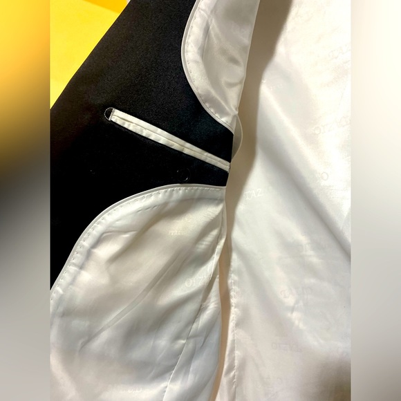 Mens Tazio Italy One Button Solid Satin Shawl Collar Dinner Jacket - Picture 6 of 16